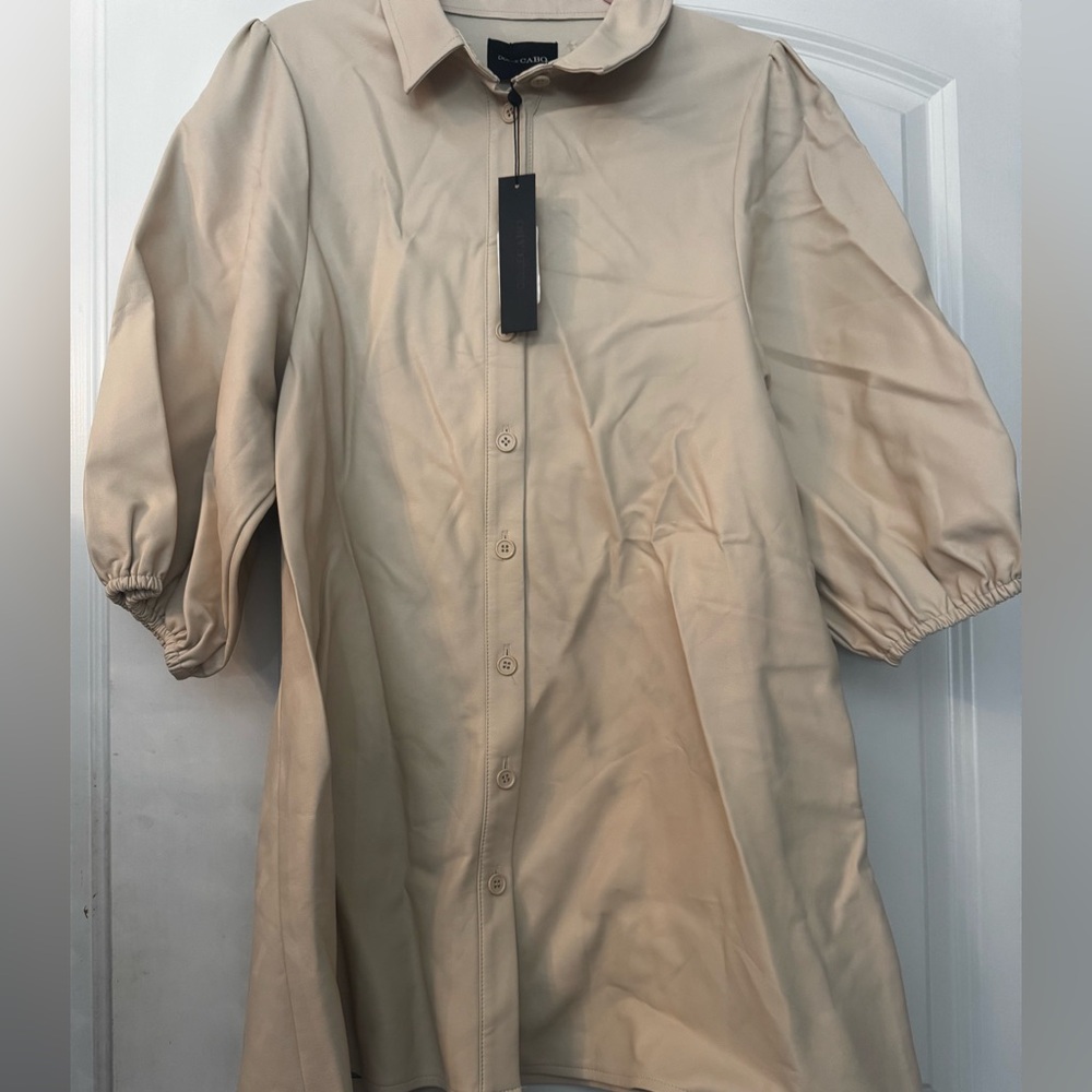 Dolce Cabo Tan Button-Up Shirt by INC International Concepts